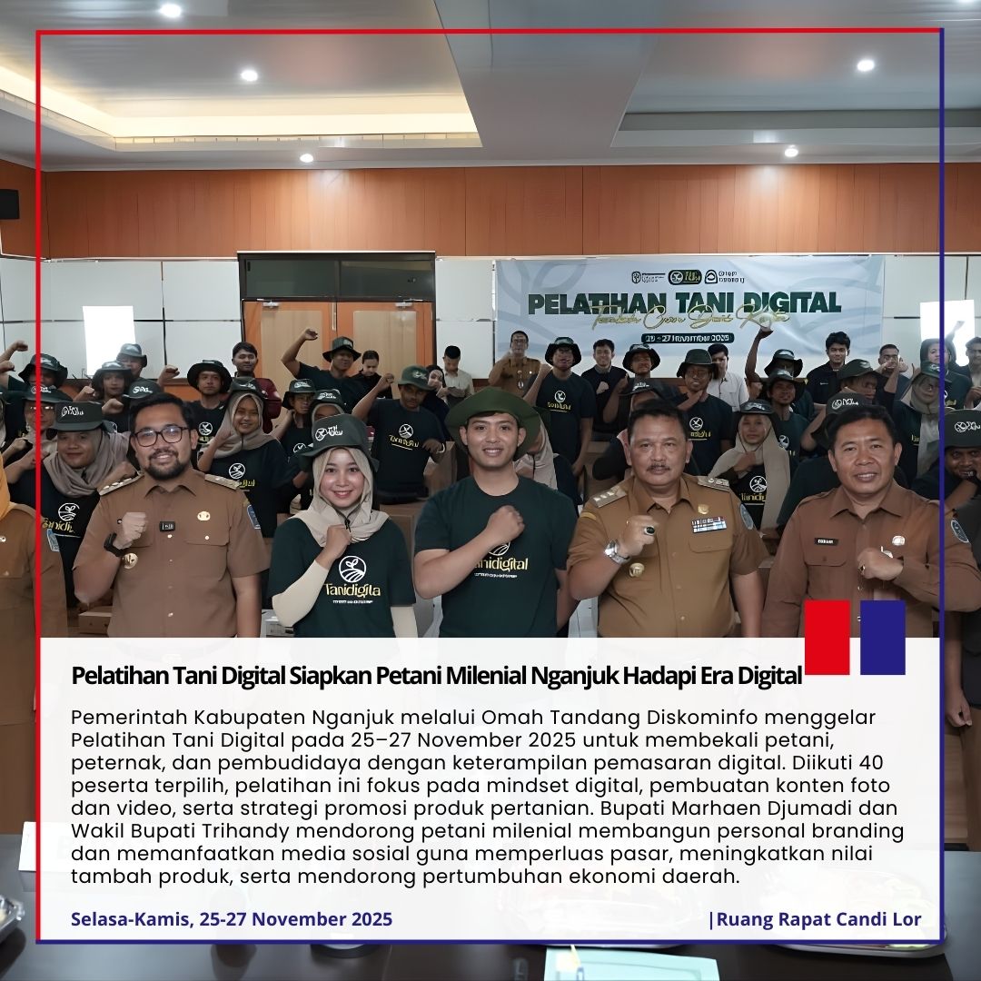 Pelatihan Tani Digital Siapkan Petani Milenial Nganjuk Hadapi Era Digital - Selasa-Kamis, 25-27 Nove