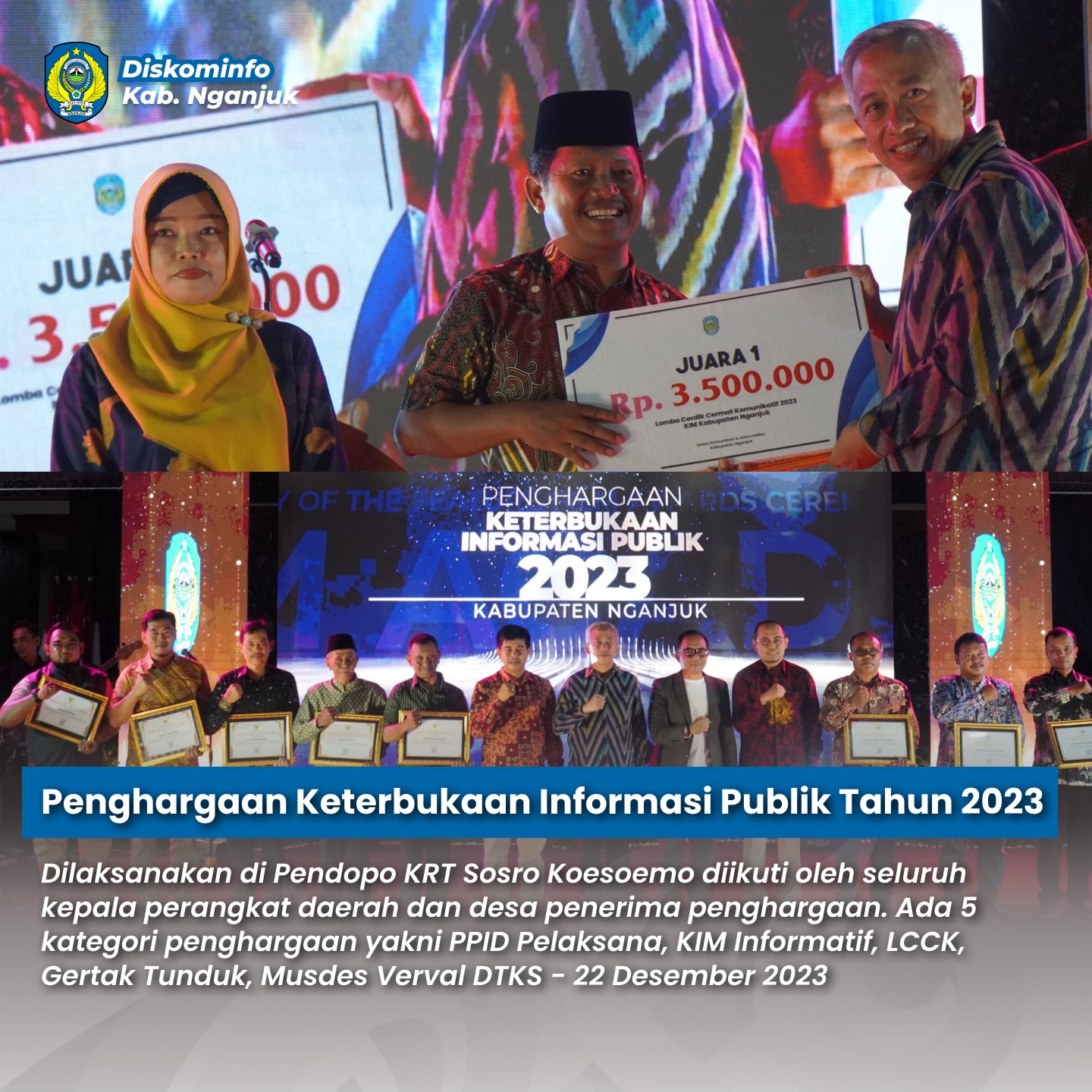 Penghargaan Keterbukaan Informasi Publik Tahun 2023 - 22 Desember 2023