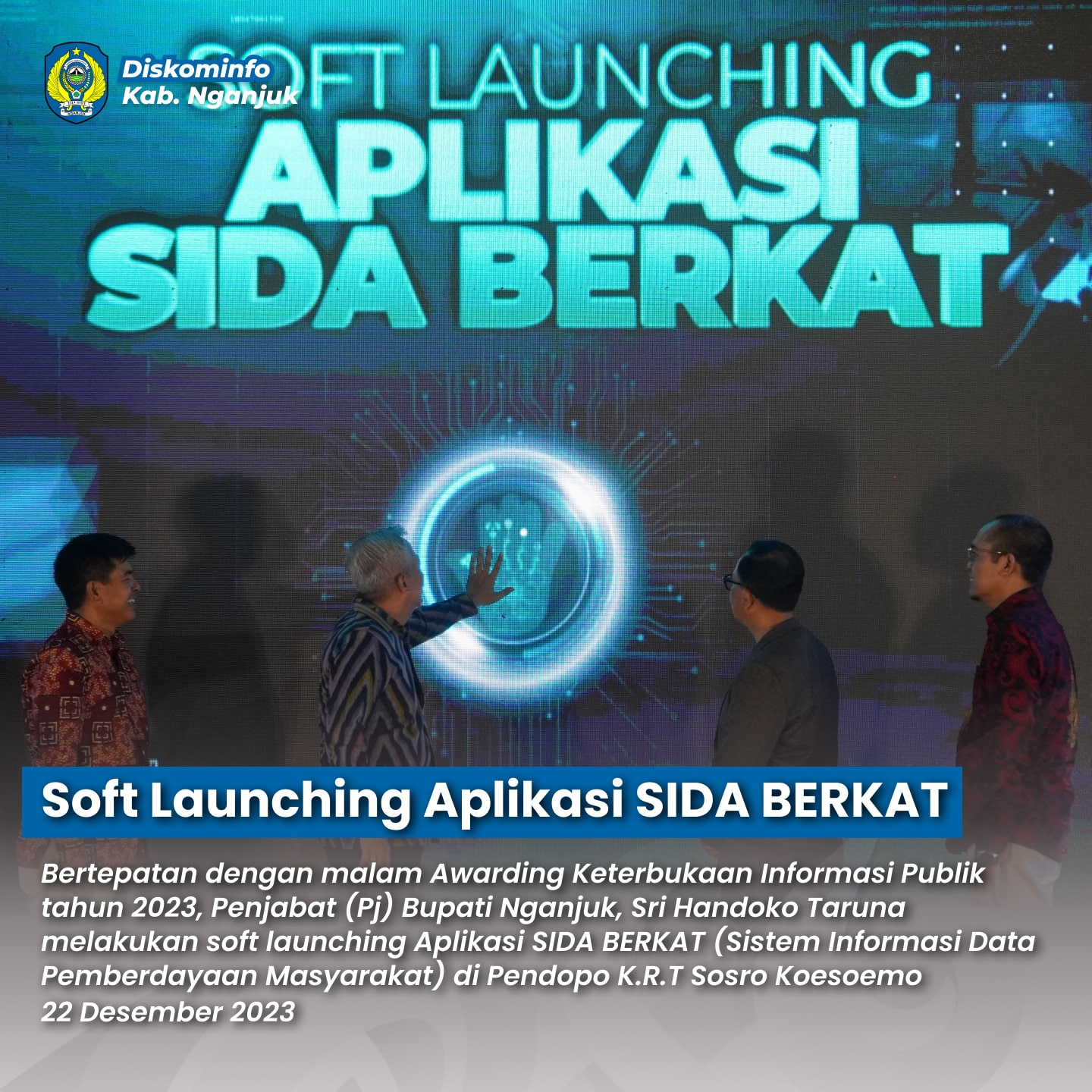 Soft Launching Aplikasi SIDA BERKAT - 22 Desember 2023
