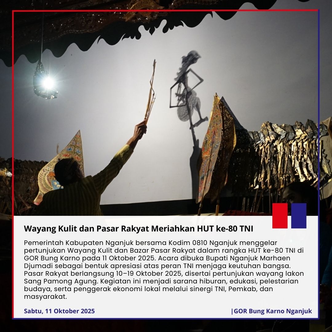 Wayang Kulit dan Pasar Rakyat Meriahkan HUT ke-80 TNI - Sabtu, 11 Oktober 2025