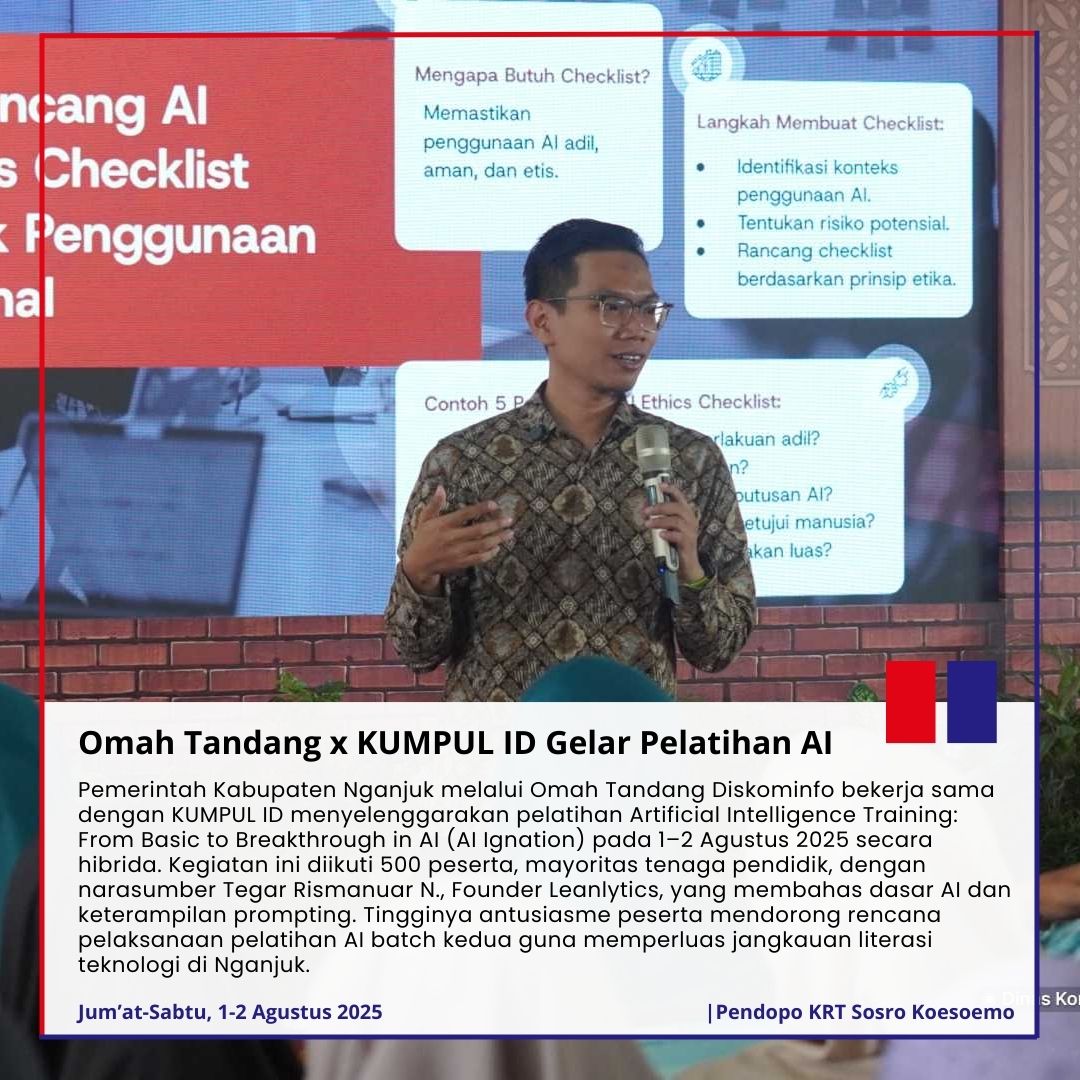 Omah Tandang x KUMPUL ID Gelar Pelatihan AI - Jum’at-Sabtu, 1-2 Agustus 2025
