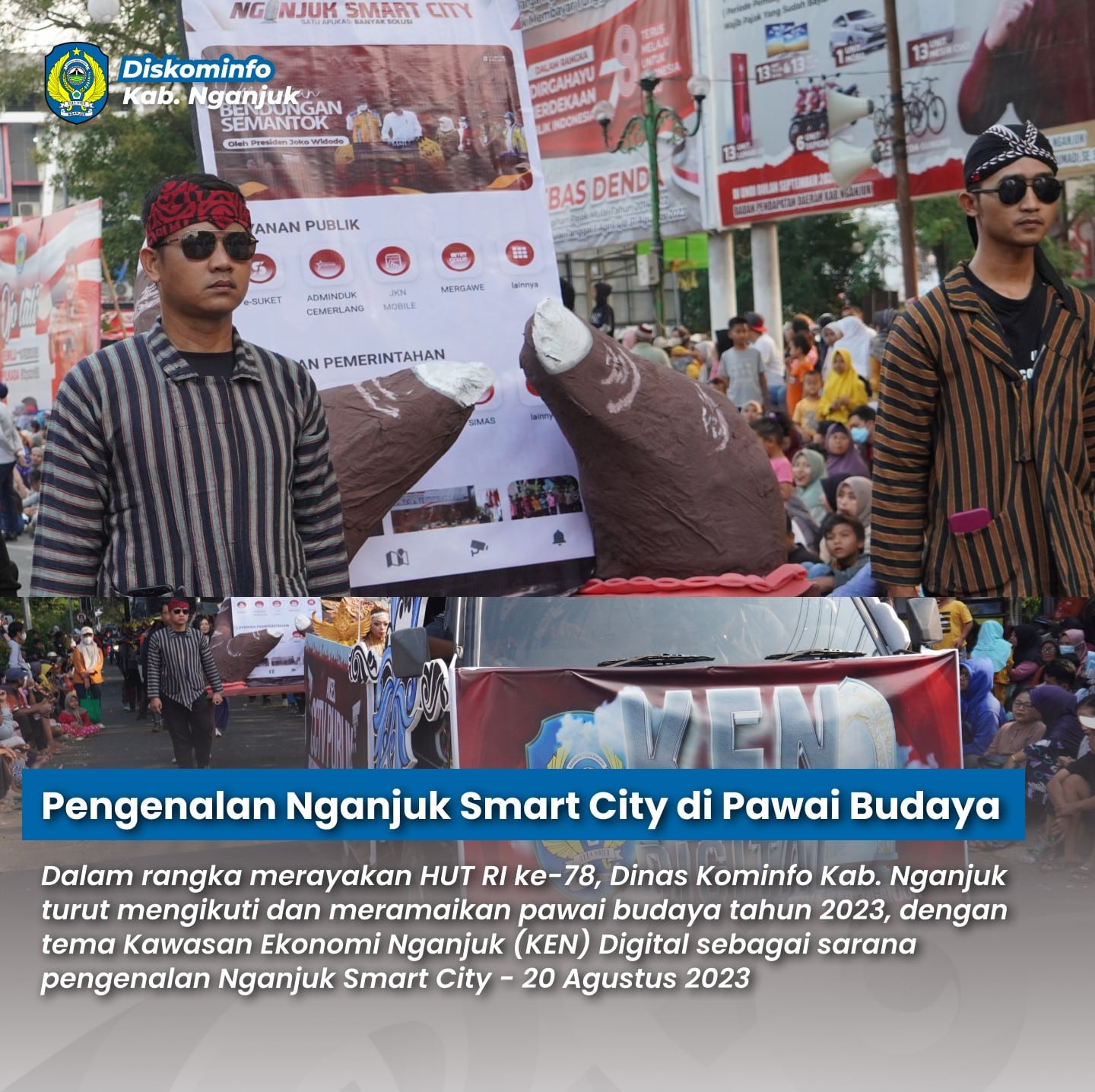 Pengenalan Nganjuk Smart City di Pawai Budaya - 20 Agustus 2023