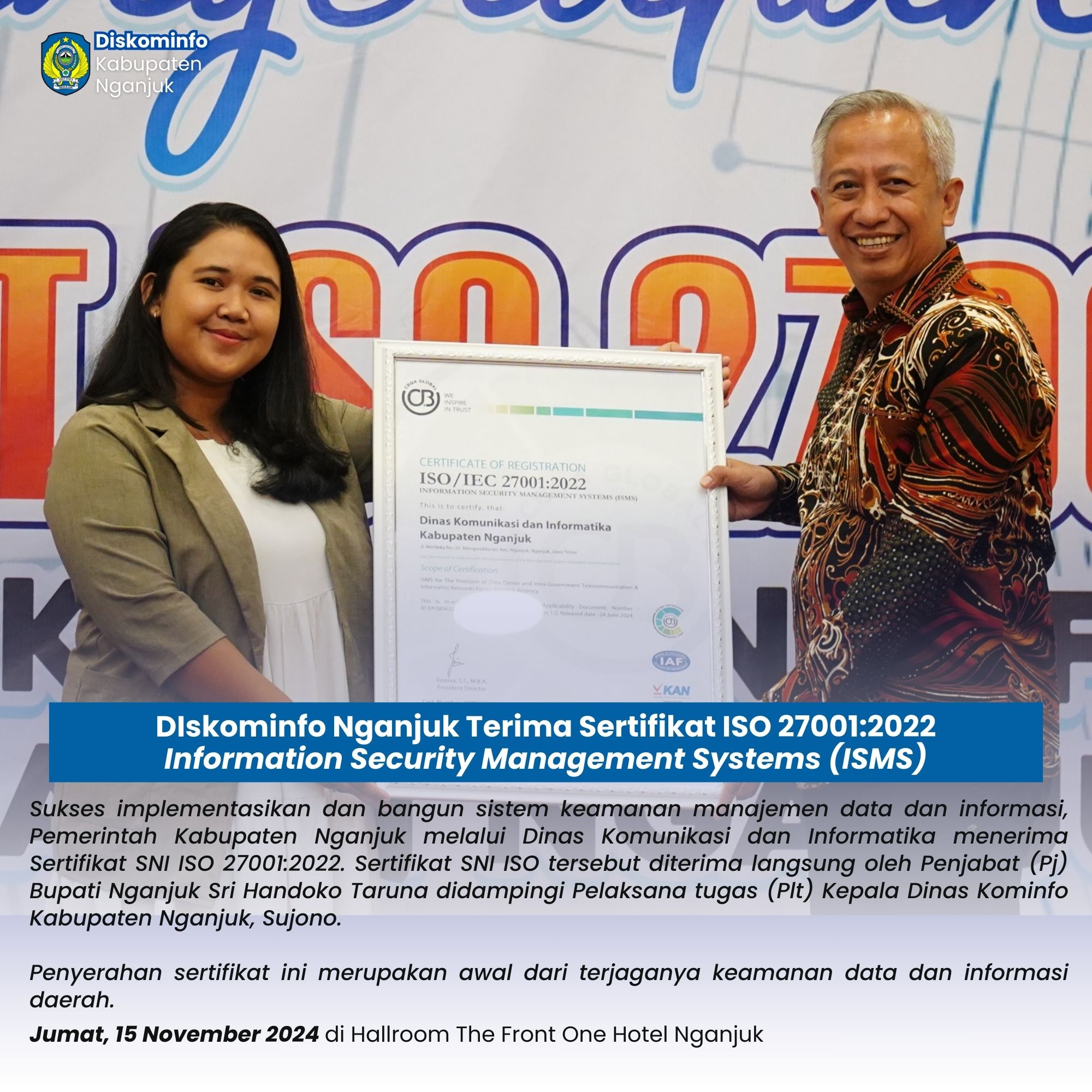 Sertifikat ISO - 15 November 2024