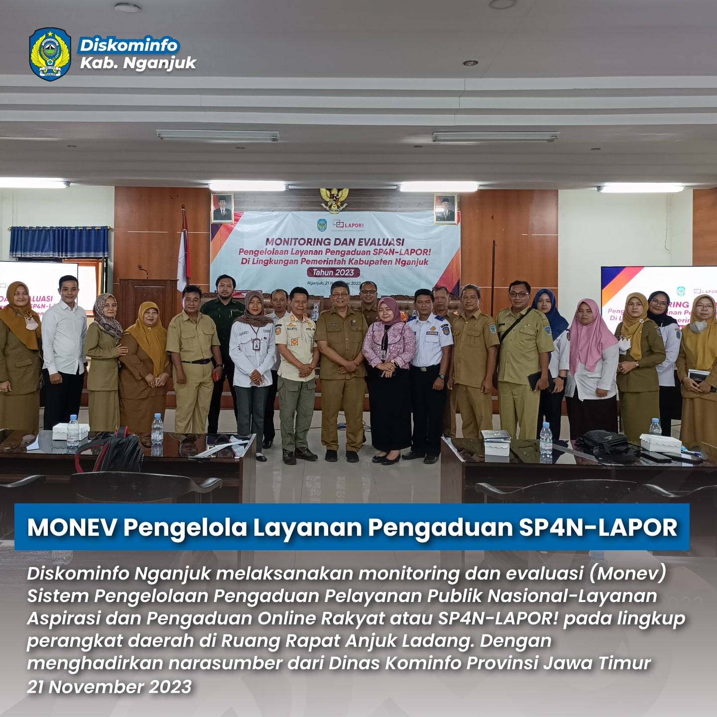 MONEV Pengelola Layanan Pengaduan SP4N-LAPOR - 21 November 2023